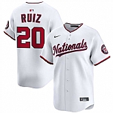 Men's Washington Nationals #20 Keibert Ruiz White 2025 Home Limited Stitched Jersey Dzhi,baseball caps,new era cap wholesale,wholesale hats